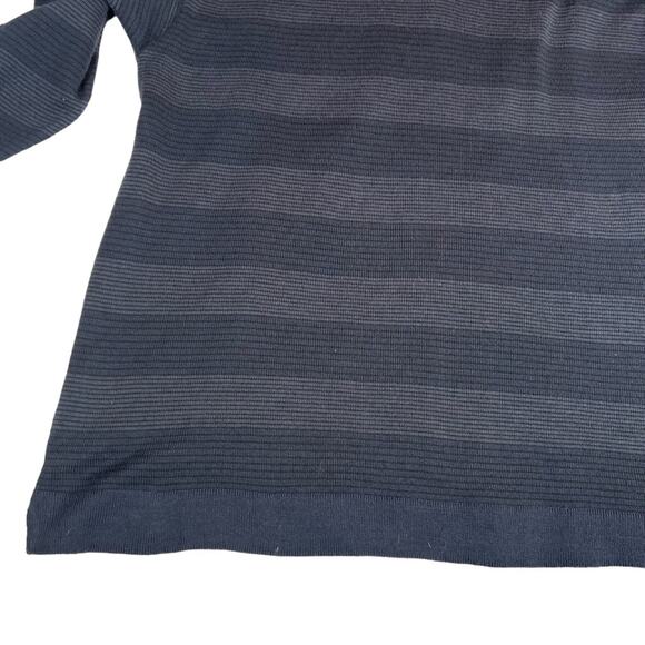 Jos J Oliver Mens XL Sweater Blue Made in Italy Merino Wool blend striped FLAW - Picture 8 of 16